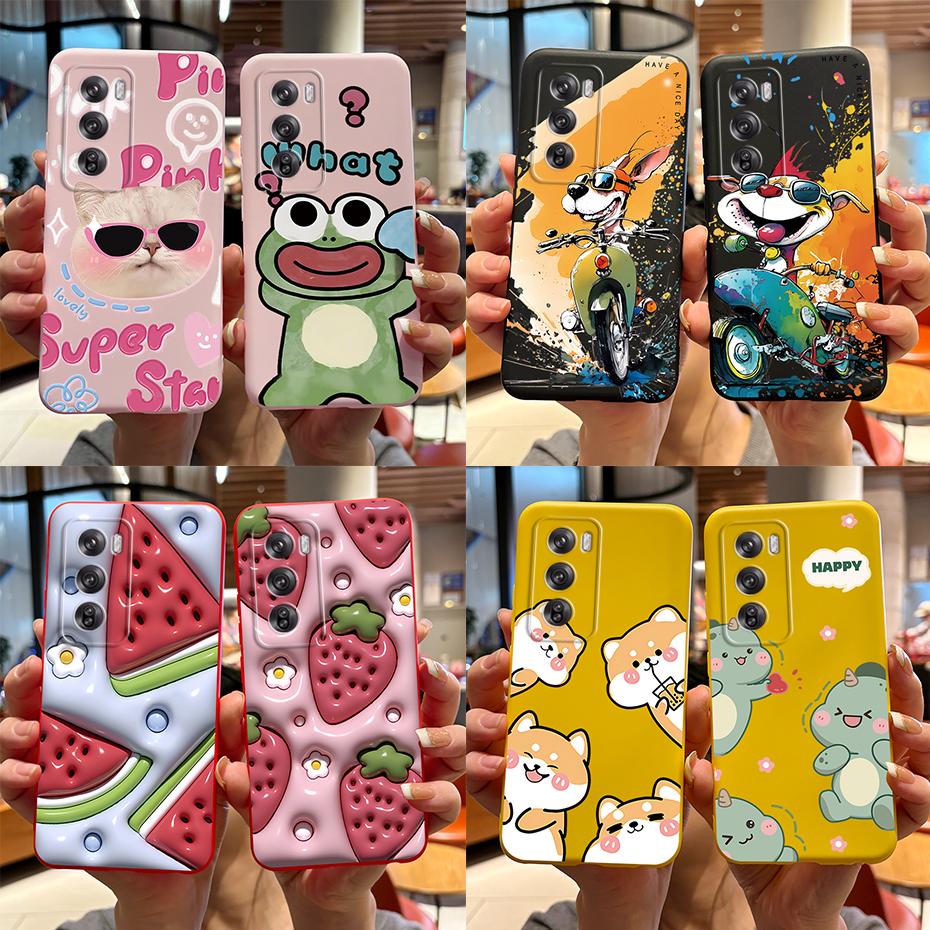 For OPPO Reno 12 Pro Case Cute Bear Cartoon Frog Back Cover Matte Silicone Soft Phone Case For OPPO Reno 12 Reno12 Pro 5G Fundas