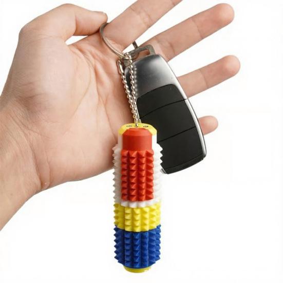 5-in-1 Spiked Roller Toy 3D Printed Spiky Pain Stim Keychain Pocket Mini Sensory Fidget Toy for Anxiety Stress Relief