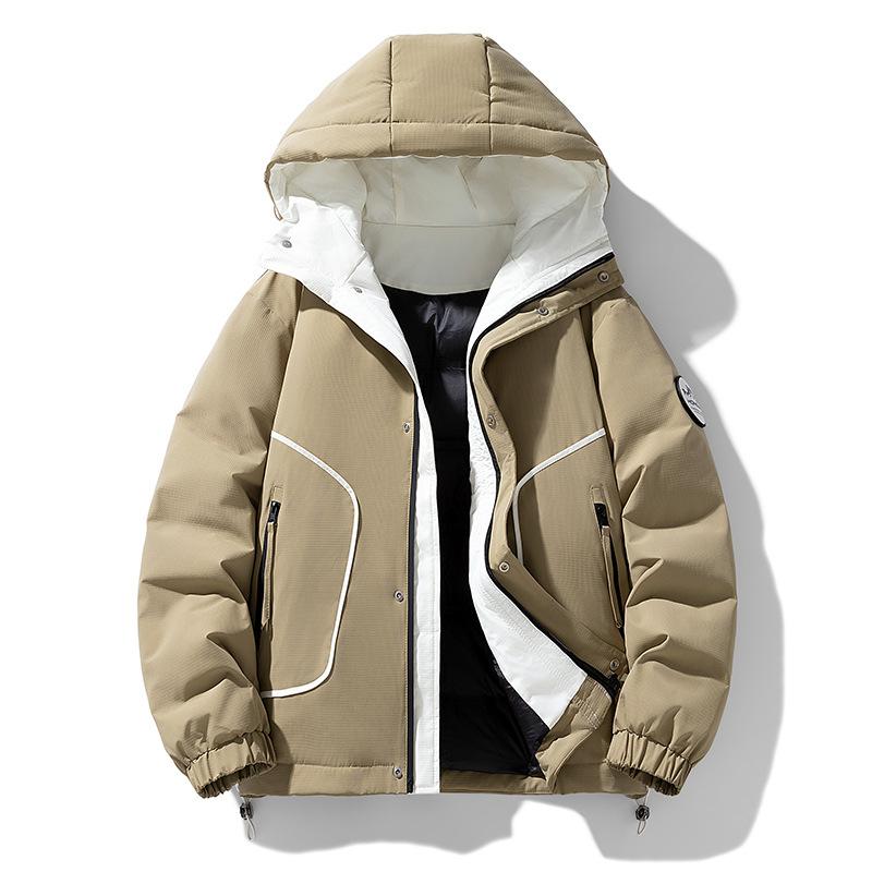Down jacket men's outdoor men's cold and windproof couple trend thickened and warm men's hooded fashion jacket for men