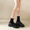 Spring Black Small Leather Shoes Women's One-pedal Women's Spring and Autumn New Single Shoes Doudou Shoes