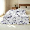 Hemmed Fleece Blanket, Soft & Warm Minimal Floral Throw – Cozy Sofa & Home Use for Christmas, Halloween & Daily Comfort