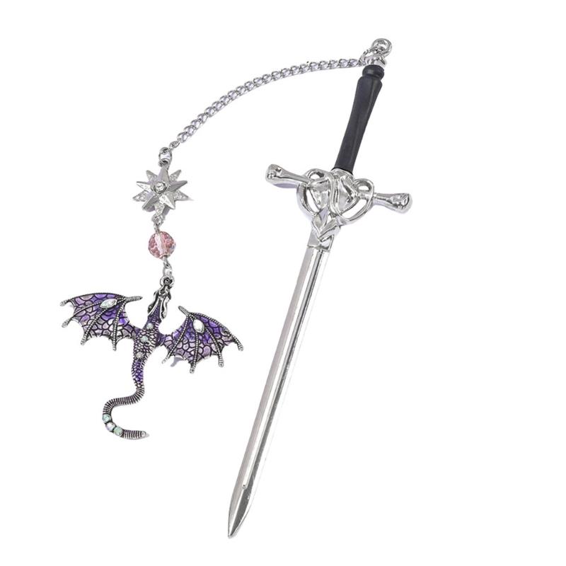 2 Pcs Dragon Swords Bookmarks Metal Page Markers Fantasy Bookmarks Stylish Reading Bookmarks Creative Bookmarks for Boy