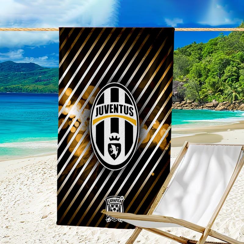 Strandtuch mit Aufdruck des Fußballmannschaftswappens, superweiche Mikrofaser, perfektes Geschenk zum Geburtstag, für Pool, Strand, Reisen, für Familie und Freunde