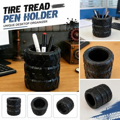 Resin Tire Pen Holder Desk Organizer Desktop Storage Container Stationery Holder Office Accessory Resin Decorative Item