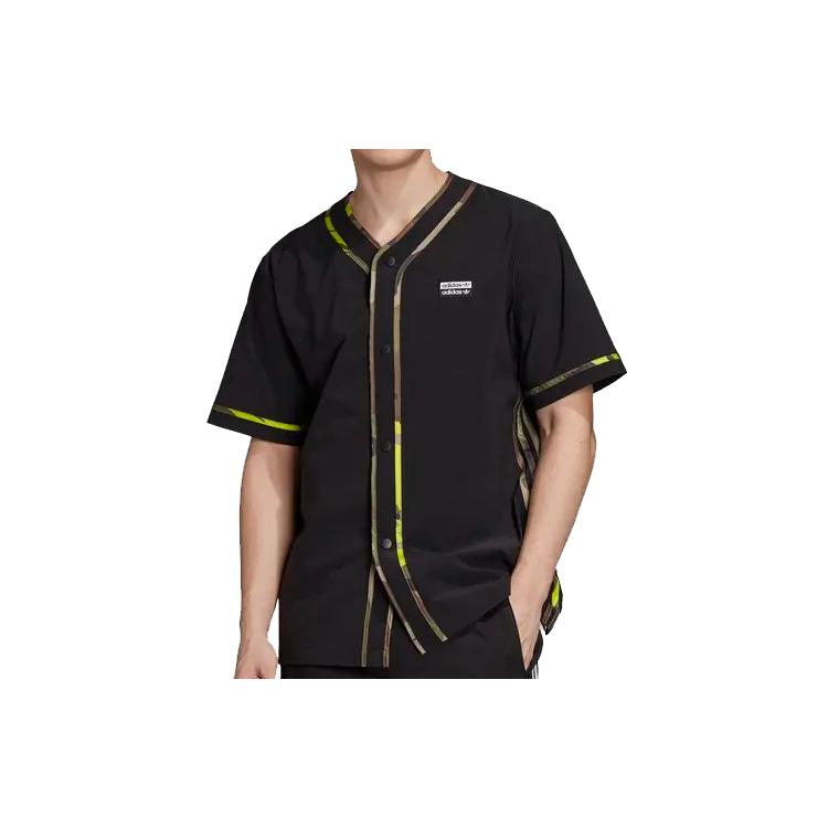 Adidas Originals Shirts Men s Black V neck Moderate Straight Fit GK5912 L