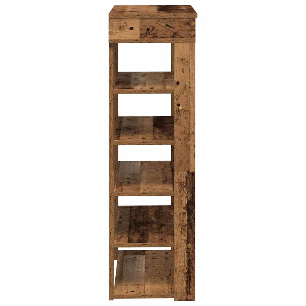 Shoe Rack Vintage Wood Look 60 x 30 x 98 cm Particleboard