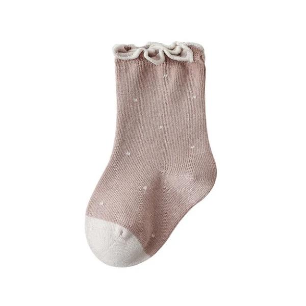 Children's Girls Socks Cotton Dot Solid Kids Girl Sock Fashion Princess Baby Socks For Girls Autumn Winter 0-12Years Accessories