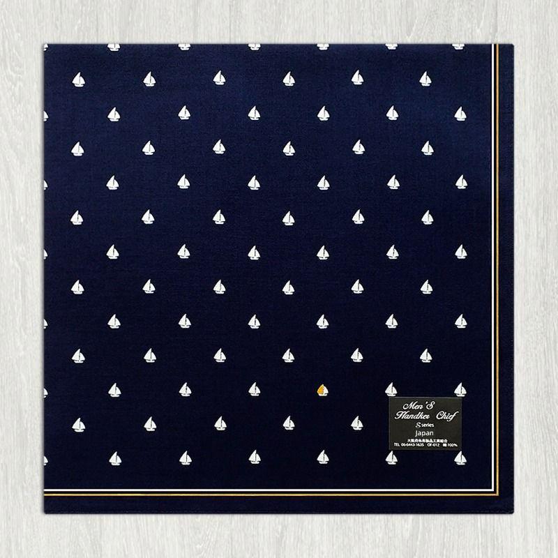 

Japanese-Made Cotton Sweat-Absorbent Pocket Square Business Handkerchief Indigo Base