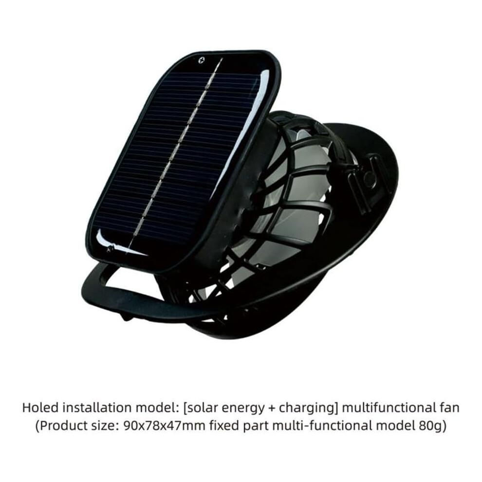Wide Brim Solar Fan Outdoor Fishing Hat,   SolarUSB Charging Men Sun Hat With 2 Solar Fan UPF 50 Solar Fan Hat