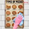 Vintage Pizza Types Metal Sign - Retro Iron Wall Art Decor 8x12 Inch, Rustic Home Bar Cafe Garden Sign with Pizza Illustrations