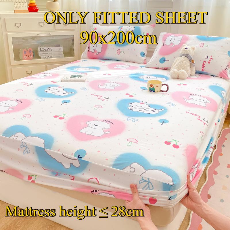 Fitted Sheet Pure Cotton Non-fading Non-balling Single-piece Bed Sheet Non-slip Multi-specification Bedding Bedspread Protector