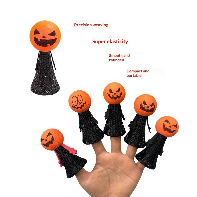 2/5Pcs Halloween Bouncing Pumpkin Gifts Halloween Decor Pressing Bouncing Pumpkin Ornament Day Of The Dead Party Favors Gifts