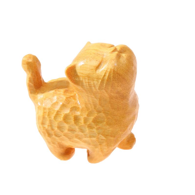 Ručně vyřezávaná dřevěná kočka Kolekce dřevěných soch koček Dekorace figurky Dekorace na stůl Dekorace z buxusu Carving Kitten
