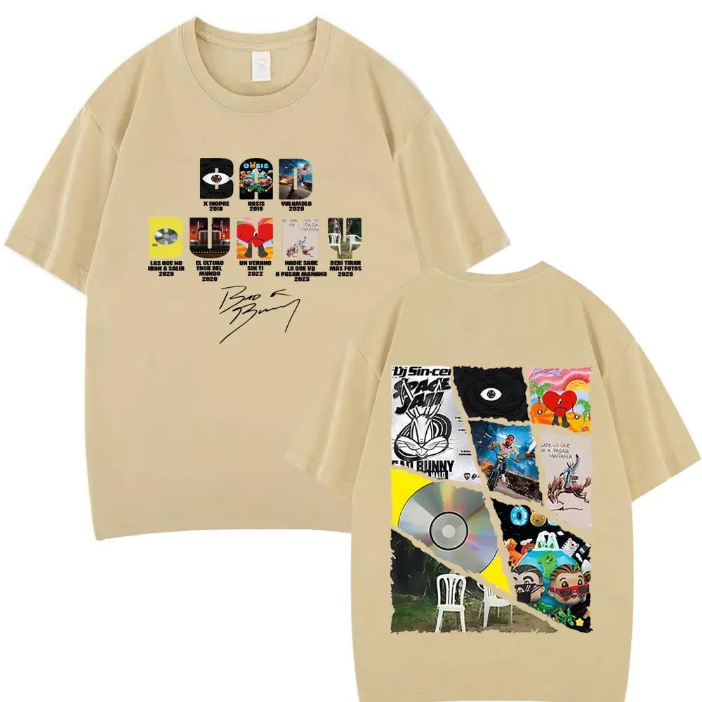 

Rapper Bad Bunny Tour Album Merch T Shirts Debi Tirar Mas Fotos DTMF Graphics T-shirts Men Hip Hop Oversized Cotton Fashion Tees 4XL