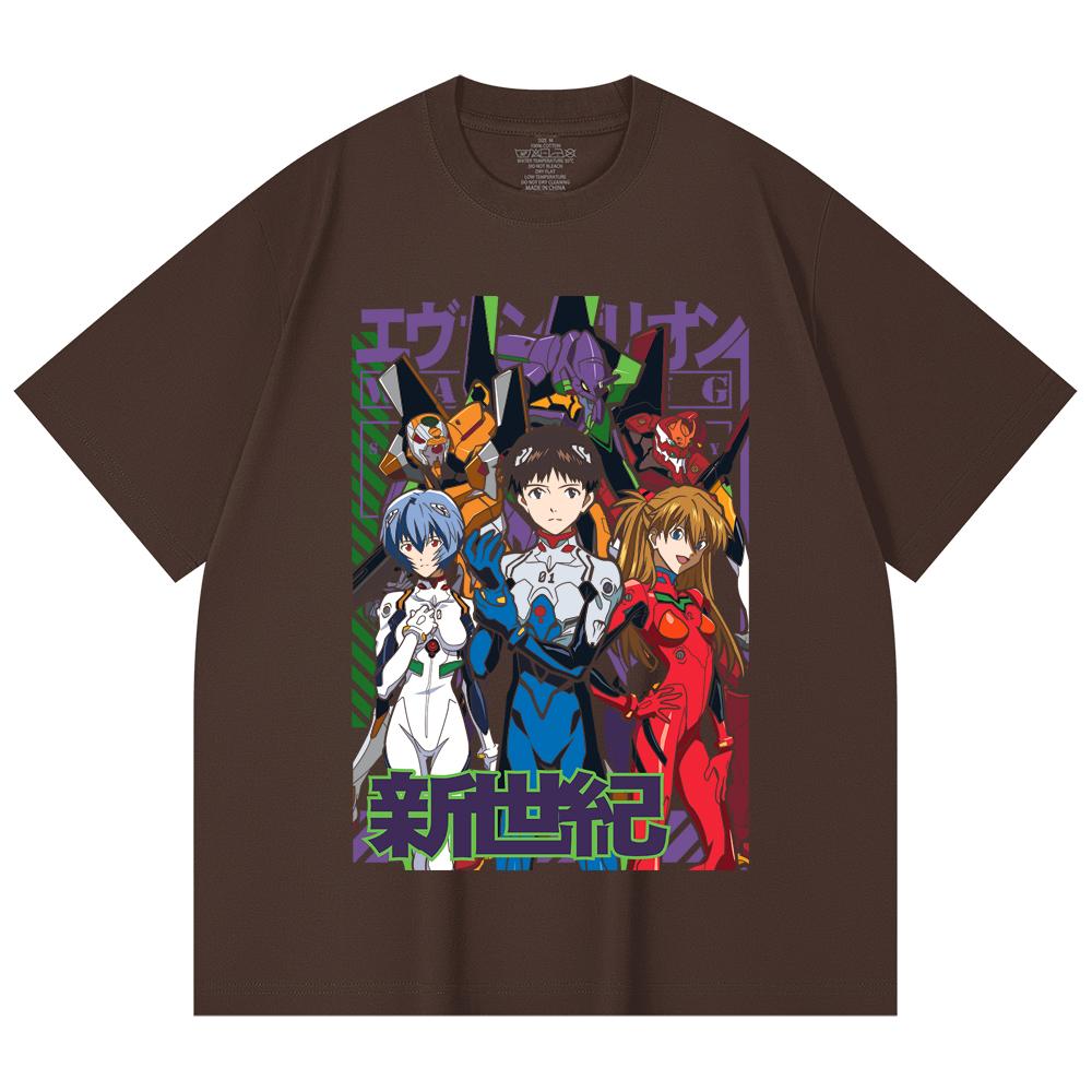 230 Gsm 100% Cotton Evangelion V11 Print Unisex Heavy Cotton T Shirt