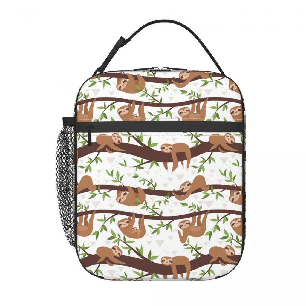 Süßes Faultier am Ast Isolierte Lunchtasche für Kinder Schul-Kühlbox Thermische Lebensmittelbox Tragetasche Auslaufsicherer Lunchbox-Behälter