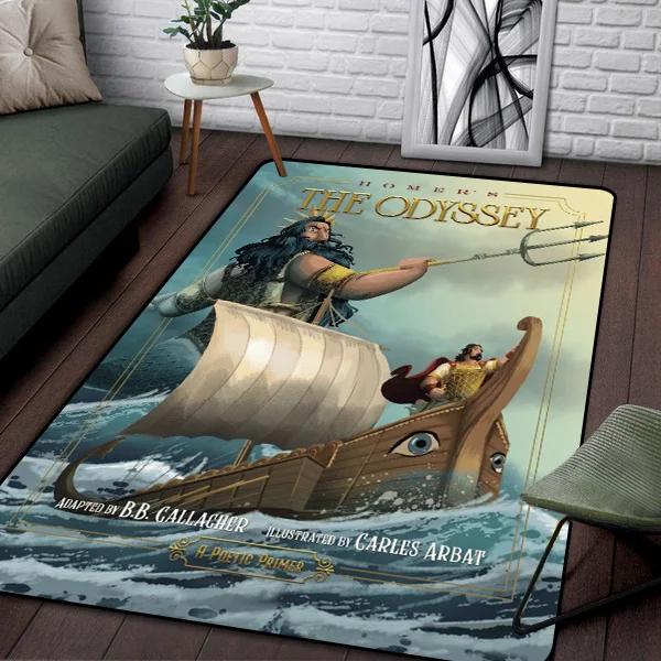Ancient Greek Homeric Mythology THE ODYSSEY Printed Carpet for Living Room Sofa Bedroom Bedside Mat Bathroom Decoration