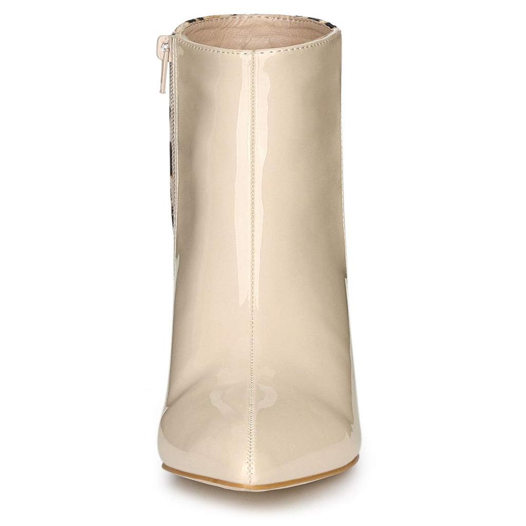 Allegra K Leopard Print Ankle Boots, Stiletto Heel, Pointed Toe, Women's, Beige, Size 26.0 cm