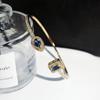 Luxury Punk Snake Blue Silver Color Adjustable Open Bracelet Bangle for Women Wedding on Hand Love Jewelry S5214