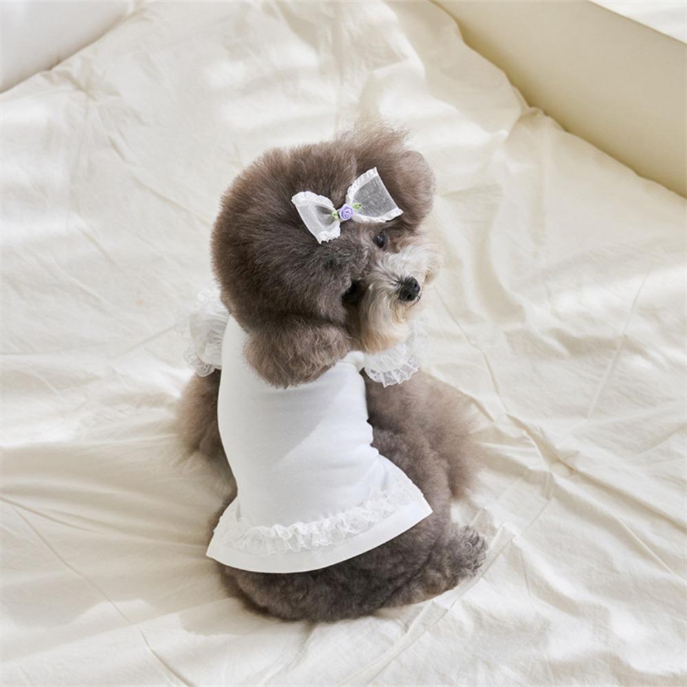Flying Sleeve Pet Summer Vest Lace Pet Dress Pet Supplies Dog Clothes Spring