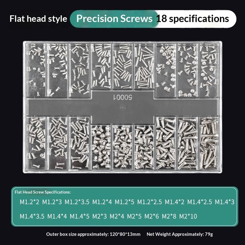 1 Set Watch Screw Box 18 Types Screws Kit Mini Flat Head Screw For Phone Tablet Camera Lens Laptop Repair Accessories