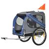 PawHut Bike Trailer for Dog Animals 8 Reflectors Flag Bar Hitch Included Waterproof Polyester Steel Max. 30 Kg 130L X 73w X 90H Cm Blue