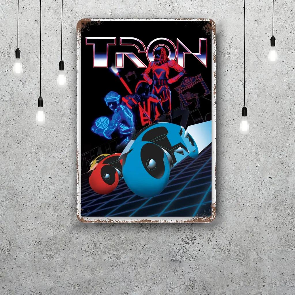 MINISO Tron Metal Signs Wall Decor Vintage Tin Signs Captain Metal Poster Decor for Bar Pub Club Wall Decoration