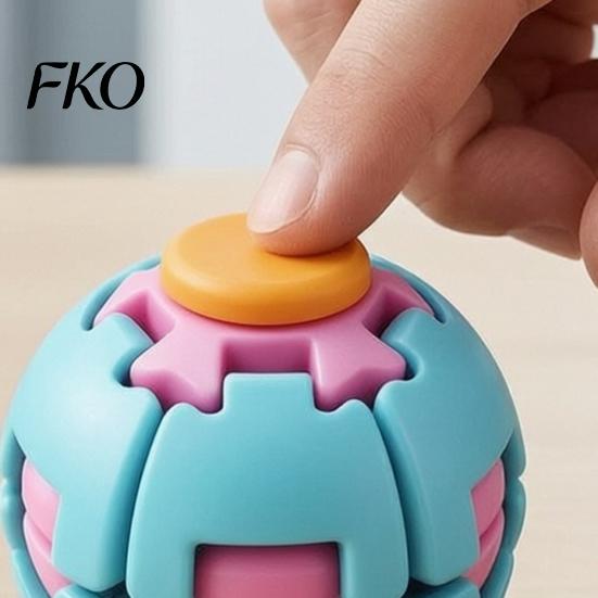 Decompression Ball Toy 3D Printed Press Spinning Ball, Stress Anxiety Relief Fidget Spinner, Reduction Rotating Splicing Desk for Kids Teens