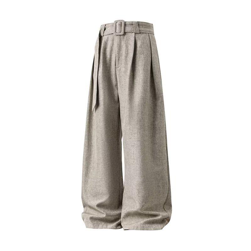 

2025 Minimalist Old Money Wide-Leg Suit Trousers for Women - Spring/Autumn Commute Style XL