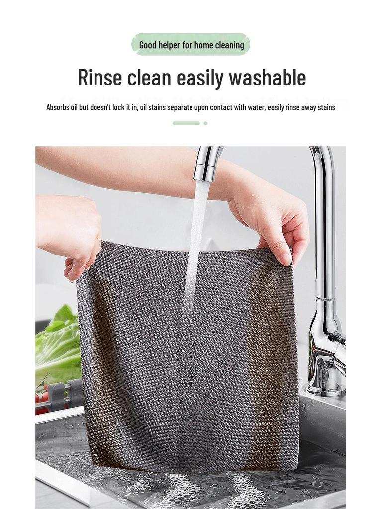 Tearable Non-Stick Oil Dishcloth Roll - Polyester-Nylon Kitchen Cleaning Rag