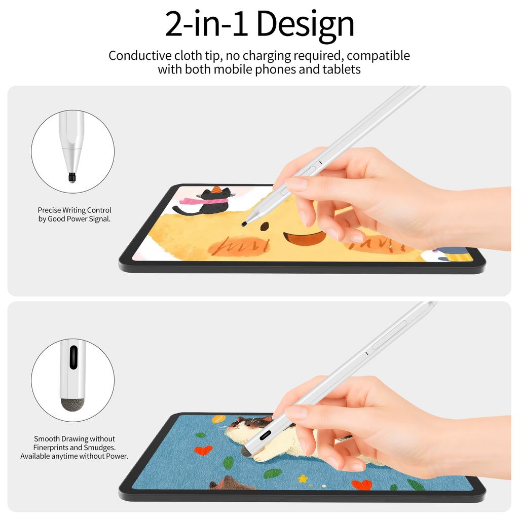Verbesserter Surface Pen mit Handflächenerkennung, wiederaufladbar für Microsoft Surface Pro X/go 3/book/Tablet Laptop