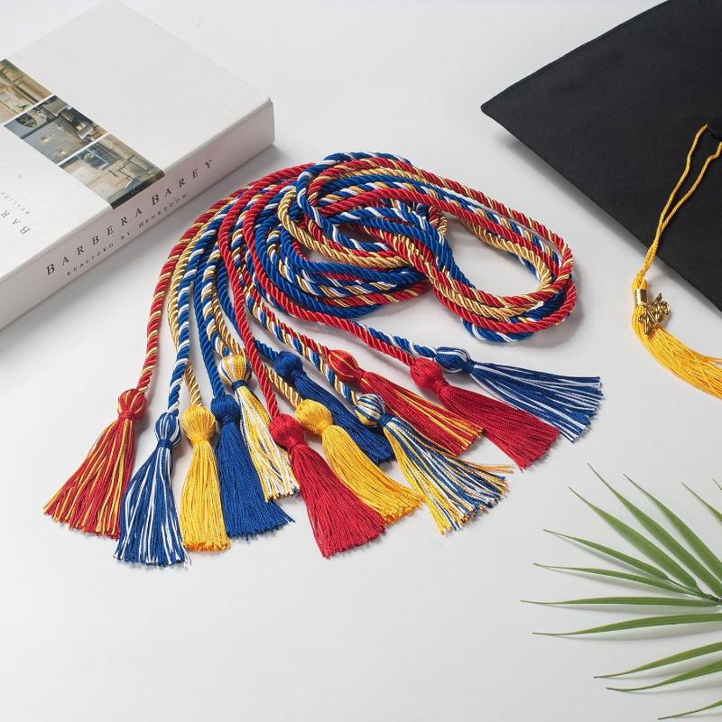 170CM Graduation Honor Cord Double Fringe Tassels Long Rope for Academic Ceremony Student Outfit Party Accessory
