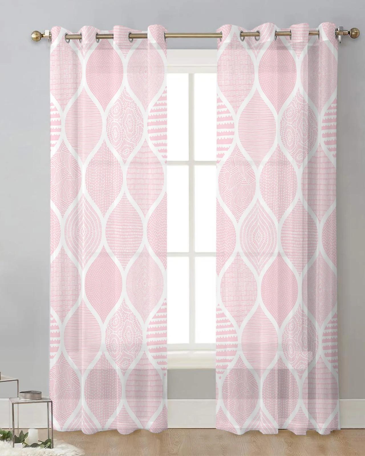 

Зелений шавлія Геометрична текстура Сучасні тюлеві штори Вітальня Кухня Прозоре оформлення вікон Вуаль штори з люверсами W65X60H(cm)X2Pcs&Grommet Top