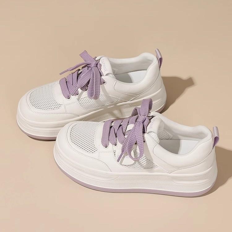 

Mesh shoes breathable mesh 2025 summer thin little white shoes versatile lightweight sports student board shoes women s shoes 40 фиолетовый