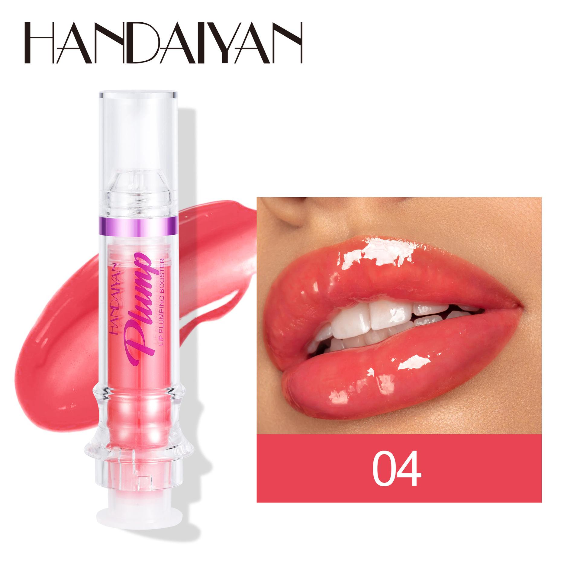 

Handaiyan Lip Plumping Booster Sexy Plumper Glitter Red Nude Lipstick Liquid Waterproof Moisturize Oil Lipglos Makeup 04