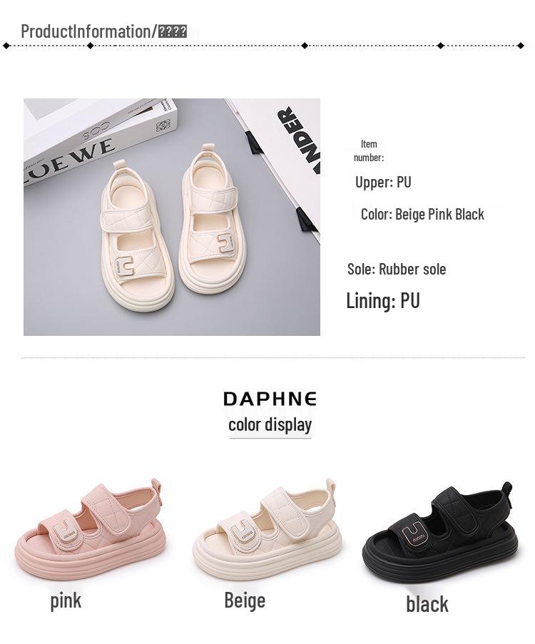 2025 Summer Kids' Sporty Open-Toe Velcro Sandals: Toddler Boys' & Girls' Soft Sole Beach Shoes