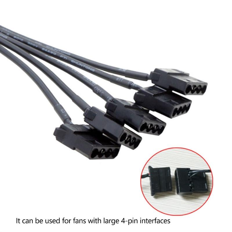 5.5mmx2.1mm Female to 4Pin PWM Fan 5Pcs Adapter Power Supply Connector Splitter Cable Cooling Management Connector