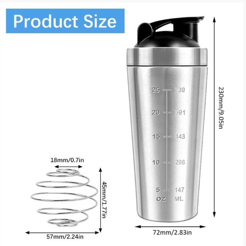 

Бутылка-шейкер для протеина из нержавеющей стали 304 750 мл, герметичная, фитнес-шейкер Silvery