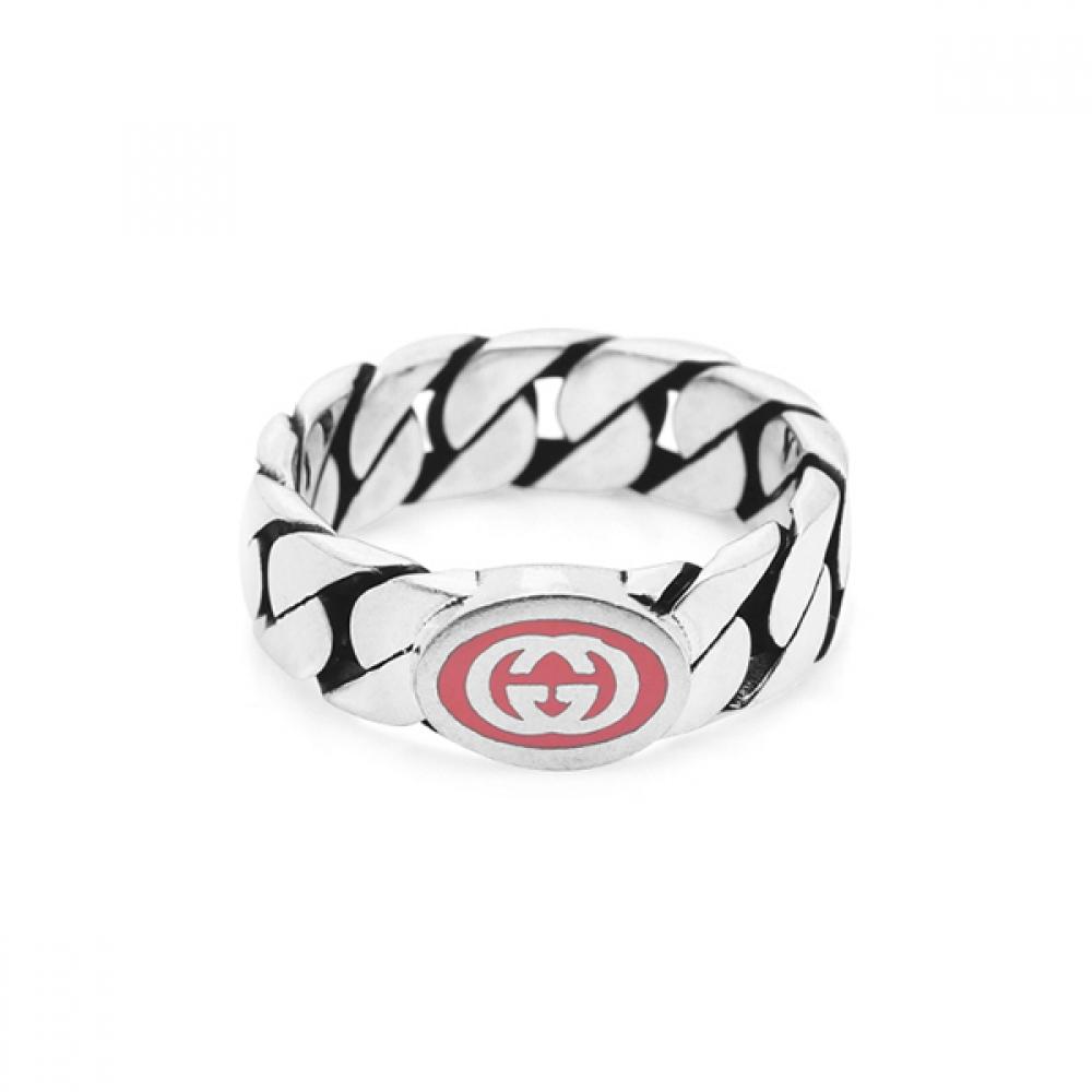 

Gucci Ybc701612002 701612 J8410 5620 InterlockinG G Enamel 6mm Silver rinG YBC701612002 (08)