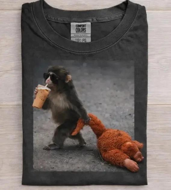 Comfort Colors Baby Monkey Punch Iced Coffee Shirt, Trendy Tee 2XL