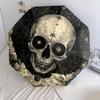 Totenkopfmuster, automatischer Klappschirm, tragbares und faltbares Design, 8 Speichen, ein Weihnachts- oder Geburtstagsgeschenk.