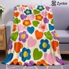 Retro Heart Floral Lightweight Microfiber Soft Christmas Fleece Blanket Warm Cozy Throw for Bed Sofa Office Travel All Season