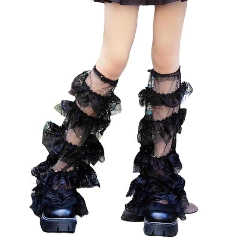 Women's Leg Warmer Sweet Ruffle Lace Leg Sleeves Summer Thin Leg Sleeves Gift