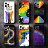 LGBT Regenbogen „Love Is Love“ Weiche Handyhülle für iPhone 16, 16e, 17, Air, 15 Pro Max, 14 Plus, 13 Mini, 11, 12, 7, Schwarze Schutzhülle