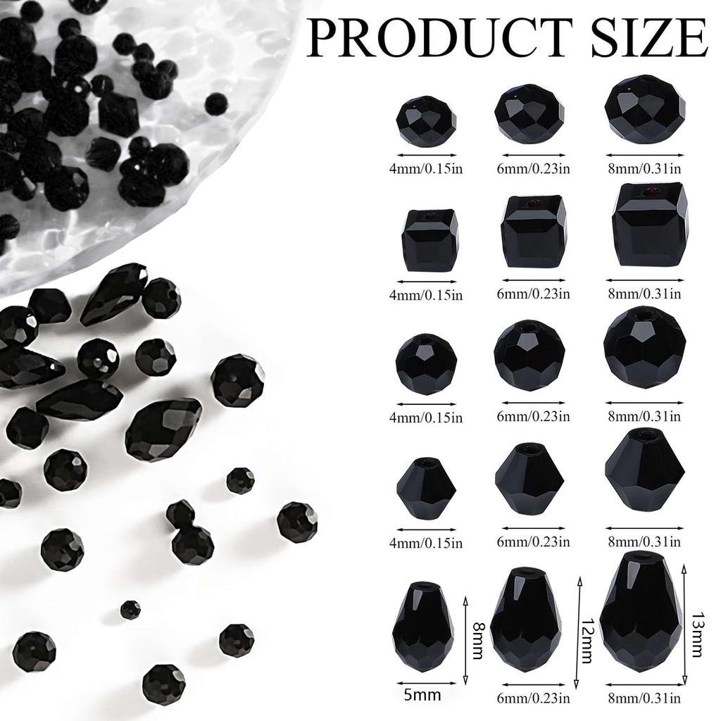 300pcs Mixed Sizes Crystal Rondelle Light AB Gems Loose Beads Clear Crystal Glass Crafts Shiny Jewelry DIY Necklace Kit