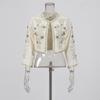 Retro Palace Heavy Industry Diamond-encrusted Two-piece Embroidery Coat Slim Sleeveless Dress Suit Women's