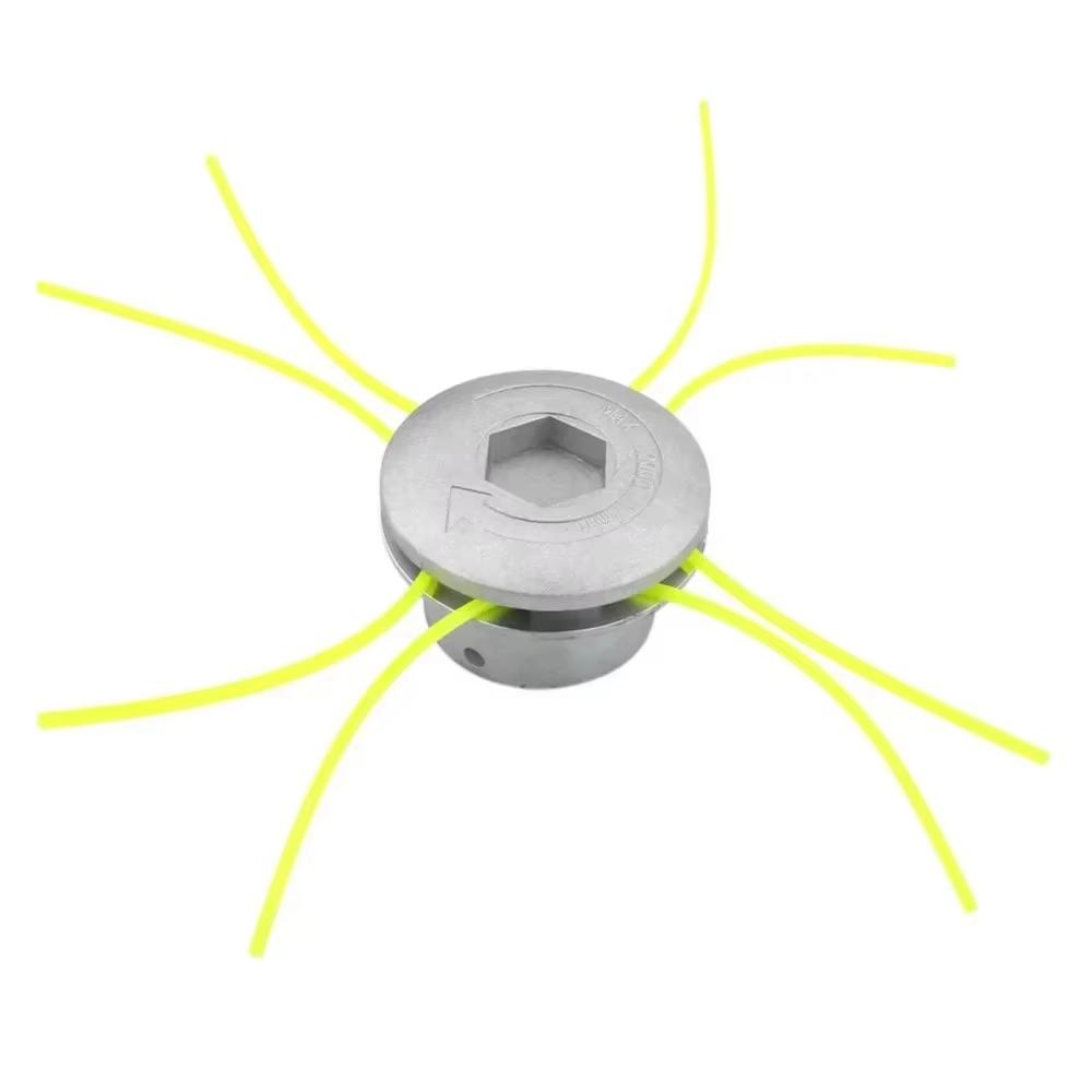 Universal Aluminum 1PCS Grass Trimmer Head with 4 Lines Brush Cutter Head Thread Nylon Grass Cutting Line Head for Lawn Mower