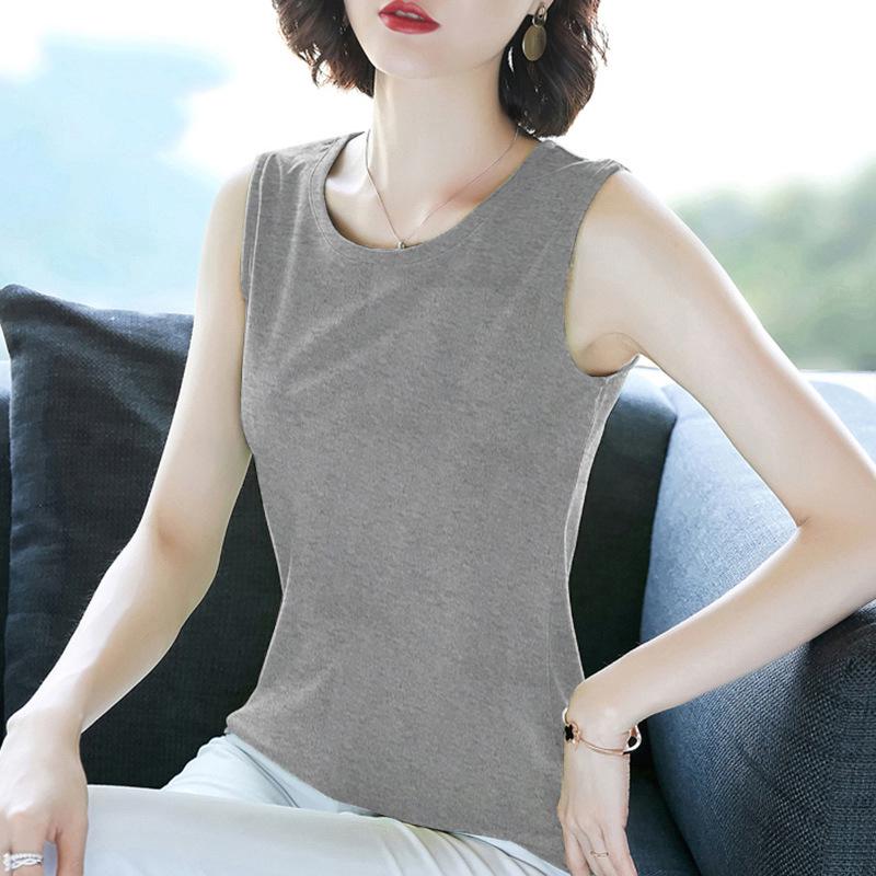 Women's Korean Style Versatile Round Neck Camisole - Sleeveless Spring/Summer Top