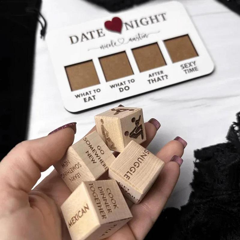 Date Night Dice After Dark Edition, Date Night Ideas Game Dice,Lovers Decision Dice,Couple Dice Fun Dice,Multi-Styles Wood Reusable Couple Dice