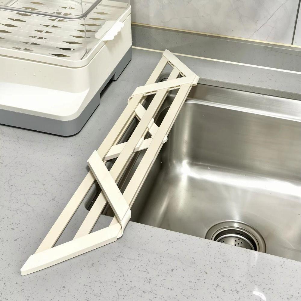 Triangle Kitchen Sink Organizer Roll Up Rustproof Foldable Drain Rack Space Saving Durable Dish Drying Rack Kitchen Use